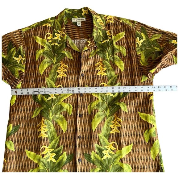 Tommy Bahama Linen/Silk Wicker Weave Floral Print Short Sleeve Hawaiian Shirt XL - Picture 6 of 11